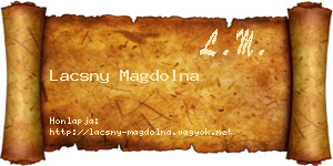 Lacsny Magdolna névjegykártya